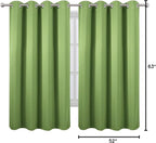 Blackout Curtains 52 x 63 inch/Light Green Curtains Set of 2 Panels/Thermal - Image 9