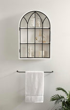 Kate and Laurel Megara Decorative Wooden Hanging Arched Wall Cabinet - Image 4