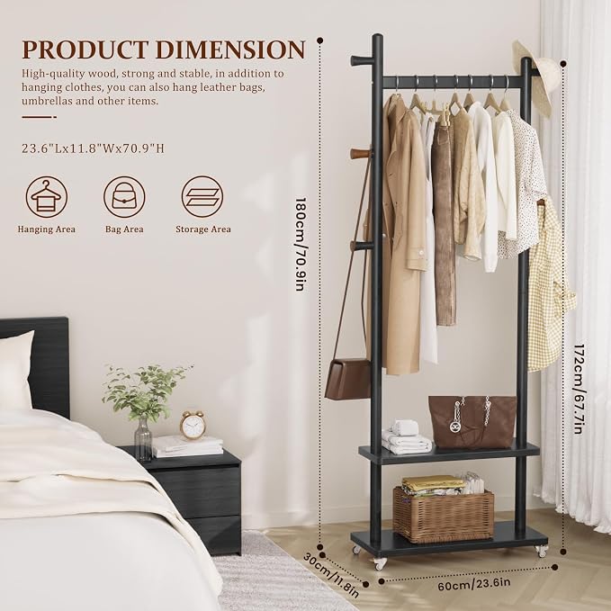 Taitiy Coat Rack Freestanding Clothing Rack - Image 2