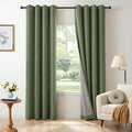 100% Blackout Linen Textured Curtains 72 Inch Long, Olive Green | 100% Blackout by 100BlackoutShield