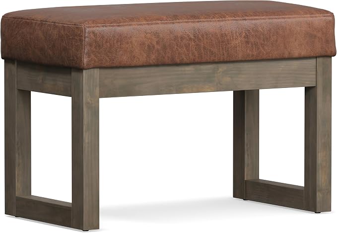 SIMPLIHOME Milltown Small Ottoman Bench - Image 6