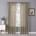 Tollpiz Sheer Curtains Bedroom Linen Textured Curtain Sheers Light Filtering by Tollpiz