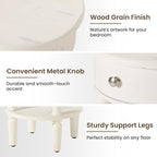 HOMPUS Round End Table with Drawer, Tall end Table with Open Shelf, Farmhouse - Image 6
