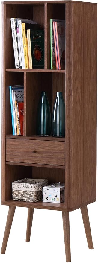 Baxton Furniture Studios Ellingham Mid-Century Retro Modern Cabinet Bookcase by BaxtonStudio