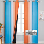 Ombre Orange and Blue Blackout Curtains 42Wx84L Inch Long | Gradient Curtains - Image 2