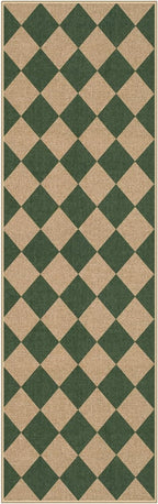Lahome Checkered Easy Jute Kitchen Runner Rug, 2x8 Outdoor Rugs Washable | - Image 8