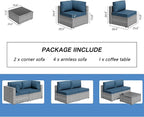 Shintenchi 7 Pieces Outdoor Patio Furniture Sets, Patio Sectional Sofa Couch - Image 3
