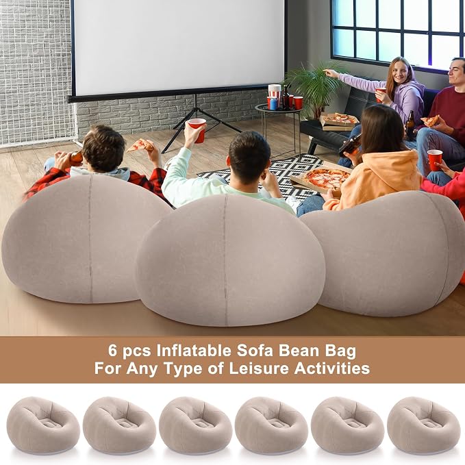 Realspring 6 9 12 Pcs Inflatable Bean Bag Chairs - Image 5