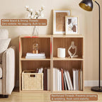 YAHARBO 2 Cube Bookshelf, Natural Record Player Stand - Image 5