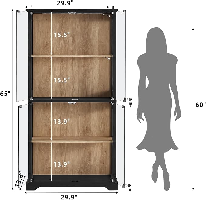 LELELINKY Farmhouse Display Cabinet - Image 2