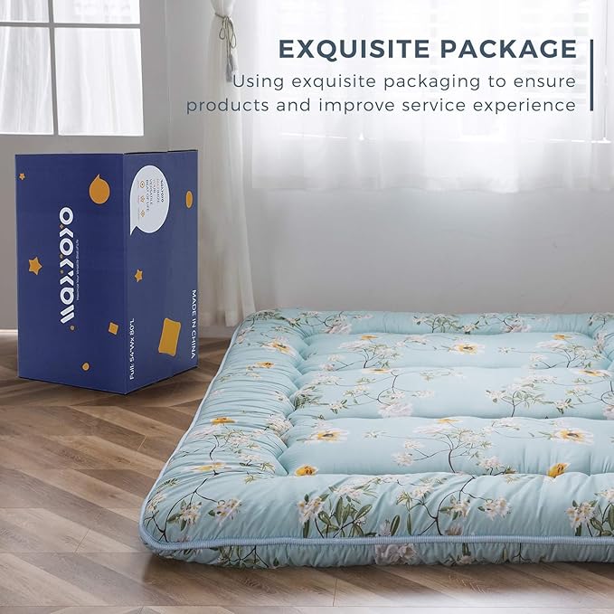 MAXYOYO Rustic Floral Korean Floor Mattress Japanese Futon Mattress, Foldable - Image 4