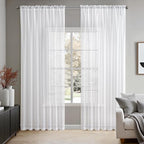 MIULEE 2 Panels White Sheer Curtains by MIULEE