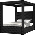 Velvet Canopy Bed Frame King by WIRKTIVEFURNITURE
