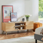 Sweetcrispy TV Stand for 55 60 inch TV, Modern Mid Century Entertainment Center - Image 2