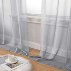 Light Grey Sheer Curtains 84 Inches Long 2 Panels, Soft Light Filtering Curtains - Image 8