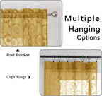 Furman Semi Sheer Curtains 72 Inch Length 2 Panels Set, Jacquard Pattern Rod - Image 4