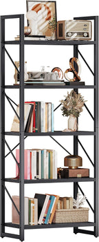 DWVO 5 Tier Bookshelf, Modern Book Shelf Storage Rack Shelves by DWVO