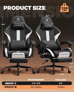 GTPLAYER Gaming Chair with Foot Rest & Pocket Spring Cushion, Ergonomic High - Image 2