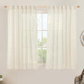 Natural Semi Sheer Window Linen Curtains 54 Inch, 52 x 54 Inch | Light by LAMIT
