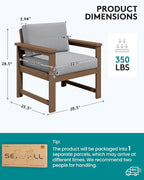 SERWALL 2 Pieces Single Cushioned Lounge Chair, HDPE Outdoor Adirondack Sofa - Image 3