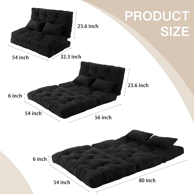 Folding Sofa Bed, Convertible Sleeper Chair - Image 2