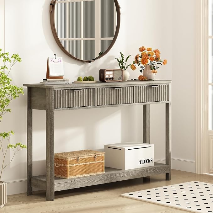 RUSTOWN Fluted Wood Console Table - Image 2