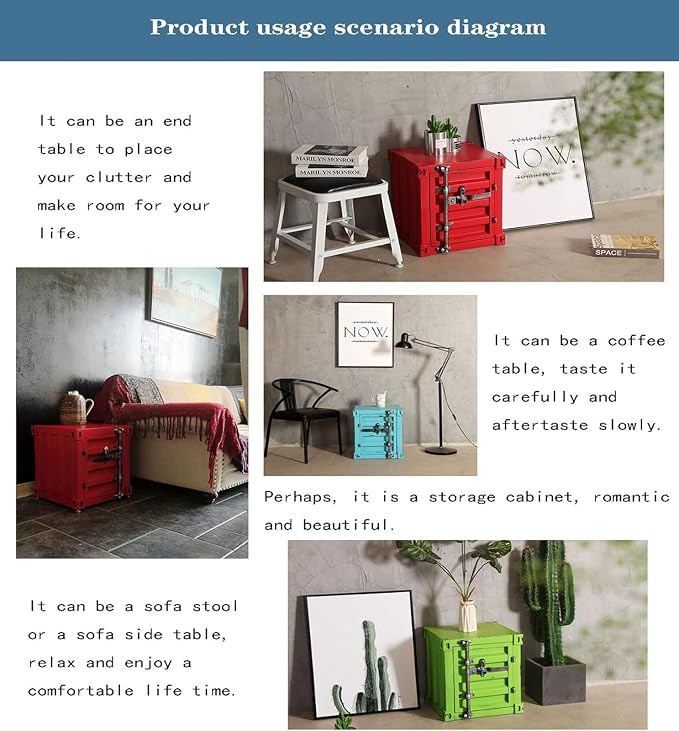 ZHAOYONGLI-End Tables Industrial Nightstand Table, New - Image 8
