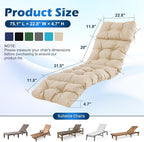 Chaise Lounge Cushions Outdoor, Waterproof & Fade Resistant Patio Lounge Chair - Image 2