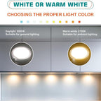 Kitchen Under Cabinet Lights Kit, 120 Volt Wired LED Puck Display Cases Lighting - Image 5