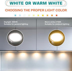 Curio Cabinet Lights Kit, Over Under Counter LED Puck Lights, Low Profile 0.3" - Image 5