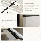 JXQTLINGMU King Farmhouse Wood Bed Frame - Image 5