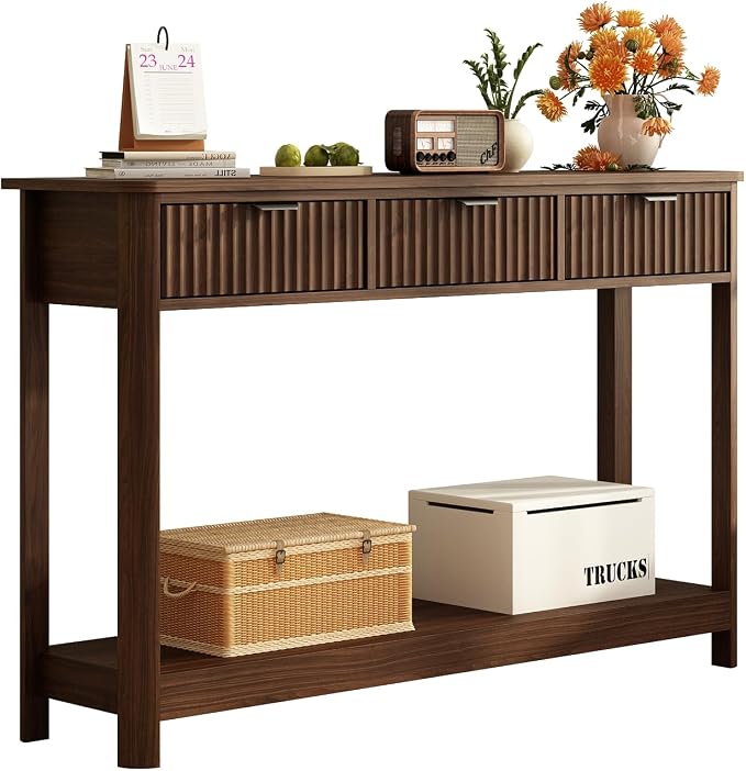 RUSTOWN Fluted Wood Console Table by RUSTOWN