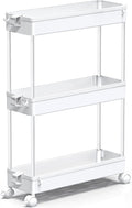 SPACEKEEPER Slim Rolling Storage Cart, 3 Tier Bathroom Storage Organizer by SPACEKEEPER