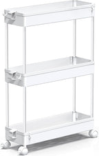 SPACEKEEPER Slim Rolling Storage Cart, 3 Tier Bathroom Storage Organizer by SPACEKEEPER