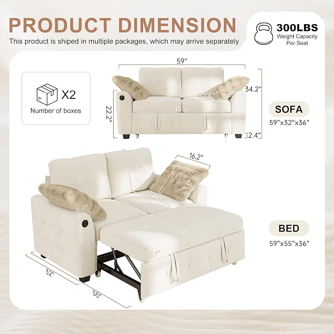Hanherry 59" Loveseat Sofa - Image 3