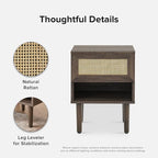 mopio Haylee Rattan Side Table, Small Accent Tables - Image 5
