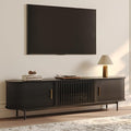 POVISON Fully-Assembled Mid Century Modern TV Stand, Sliding Tambour Door by POVISON