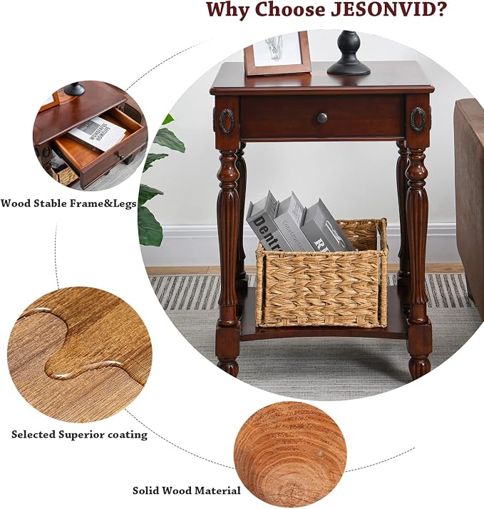 Solid Wood Retangle End Table - Image 5