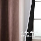 Brown and Greyish White Blackout Curtains 52Wx96L 2 Panels | Ombre Curtains - Image 5