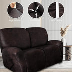 ANARACHON Leather Look Loveseat Recliner Covers Stay in Place 6-Piece Recliner - Image 5