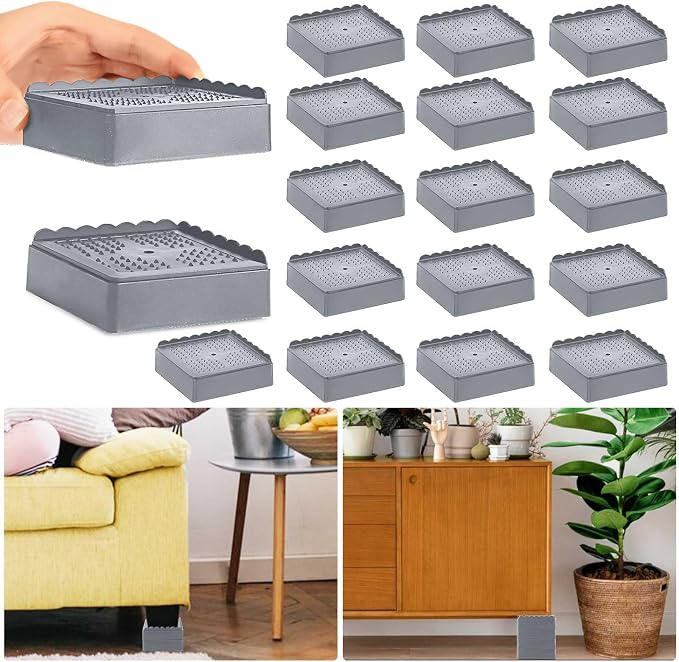 Bed Risers 1 inch, 2 inch, 3 inch, 4 inch Heavy Duty, Adjustable Furniture Riser by EGTTGIN