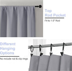 Simplebrand Ava Silver Grey Short 36 Inches Blackout Curtain 2 Panels Set - Image 4