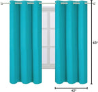 Teal/Turquoise Blackout Curtains/42 x 63 Inch Length Kids Curtains/Set of 2 - Image 10