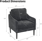 2PCS Mid Century Modern Accent Chair, Chenille Fabric Armchair - Image 2