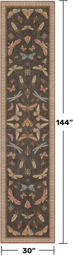 Orange Brown Hallway Runner Rug 2'6"x12', Soft Low Pile Non Slip Carpet - Image 2
