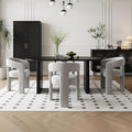 Modern Chenille Dining Chairs Set of 4, Upholstered Barrel Chairs by QUINJAY