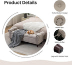 SOFTHION 58.1" Storage Bench Upholstered Linen End of Bedroom Bed Bench Ottoman - Image 4