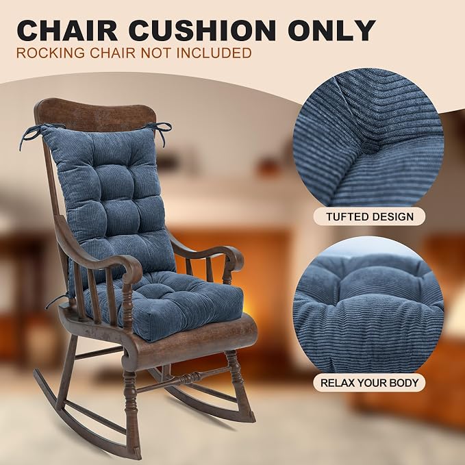 Lokex Rocking Chair Cushion Only, Tufted Non-Slip Comfortable Rocking Chair - Image 2