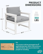 SERWALL 2 Pieces Single Cushioned Lounge Chair, HDPE Outdoor Adirondack Sofa - Image 5