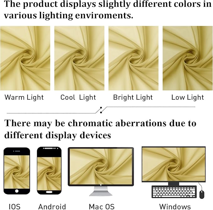Yellow Sheer Curtains 84 Inches Long 2 Panels, Light Filtering Voile Window - Image 7